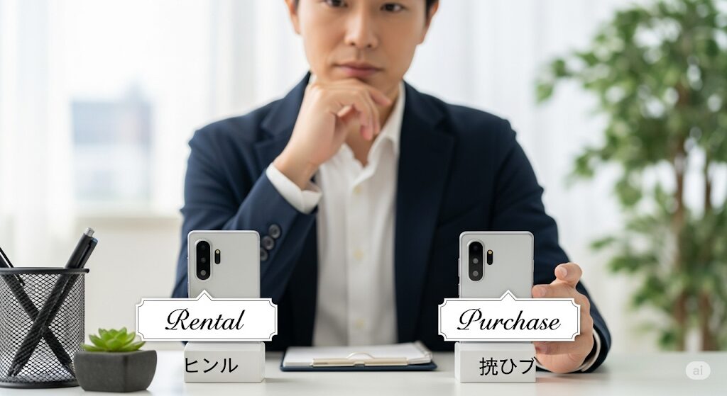 auひかりのONUをレンタルするか購入するかを比較検討している様子。
