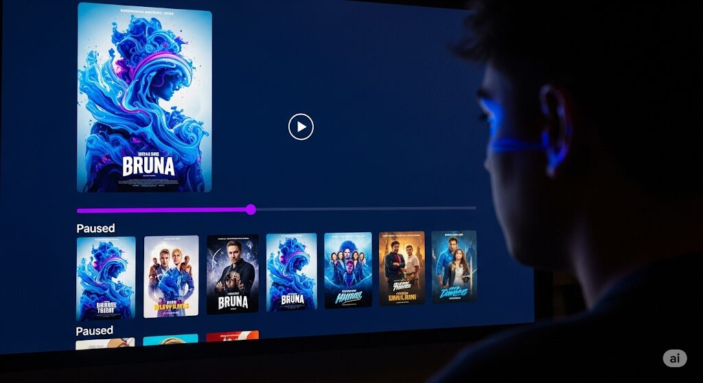 アマゾンプライムのような青い画面の動画配信サービスで、映画FINLEYがどこで見れるか探す様子。