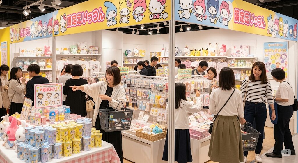 ジェオチャムグッズがどこで買えるか知りたい人におすすめの販売イベントの様子。多くのファンがグッズを選んでいる。