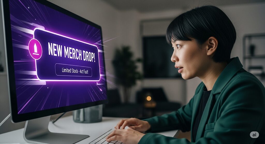 ジェオチャムグッズの最新情報をパソコンでいち早くキャッチし、どこで買えるかを確認する日本人