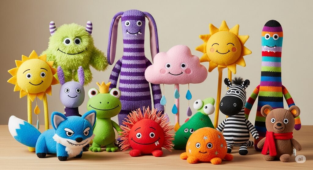 JO1メンバーが生んだ11体のジェオチャムキャラクターたち。個性豊かなぬいぐるみからはそれぞれの魅力が伝わる。