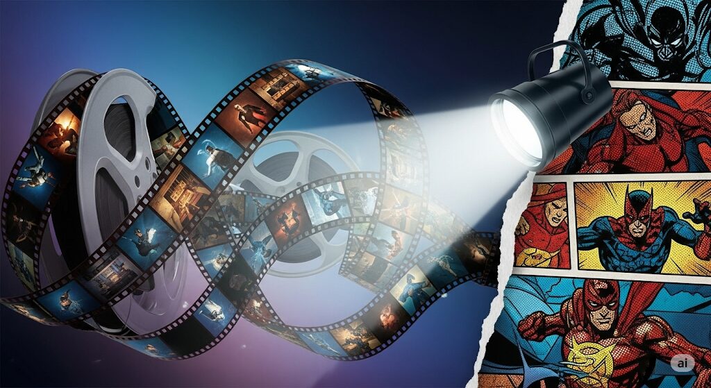 ライチ光クラブの漫画、アニメ、映画、舞台といった多様なメディアミックス展開を示すコラージュ画像。どこで読めるか探すヒントに。